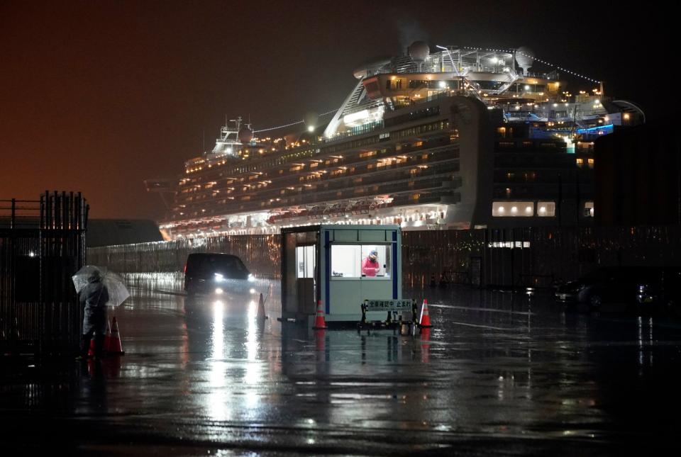 A cruise ship, onboard which 454 people have tested positive for coronavirus, is docked in Yokohama: EPA