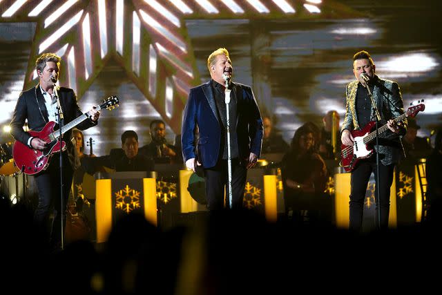 <p>Mark Levine via Getty Images</p> Rascal Flatts performs on the CMA Country Christmas special