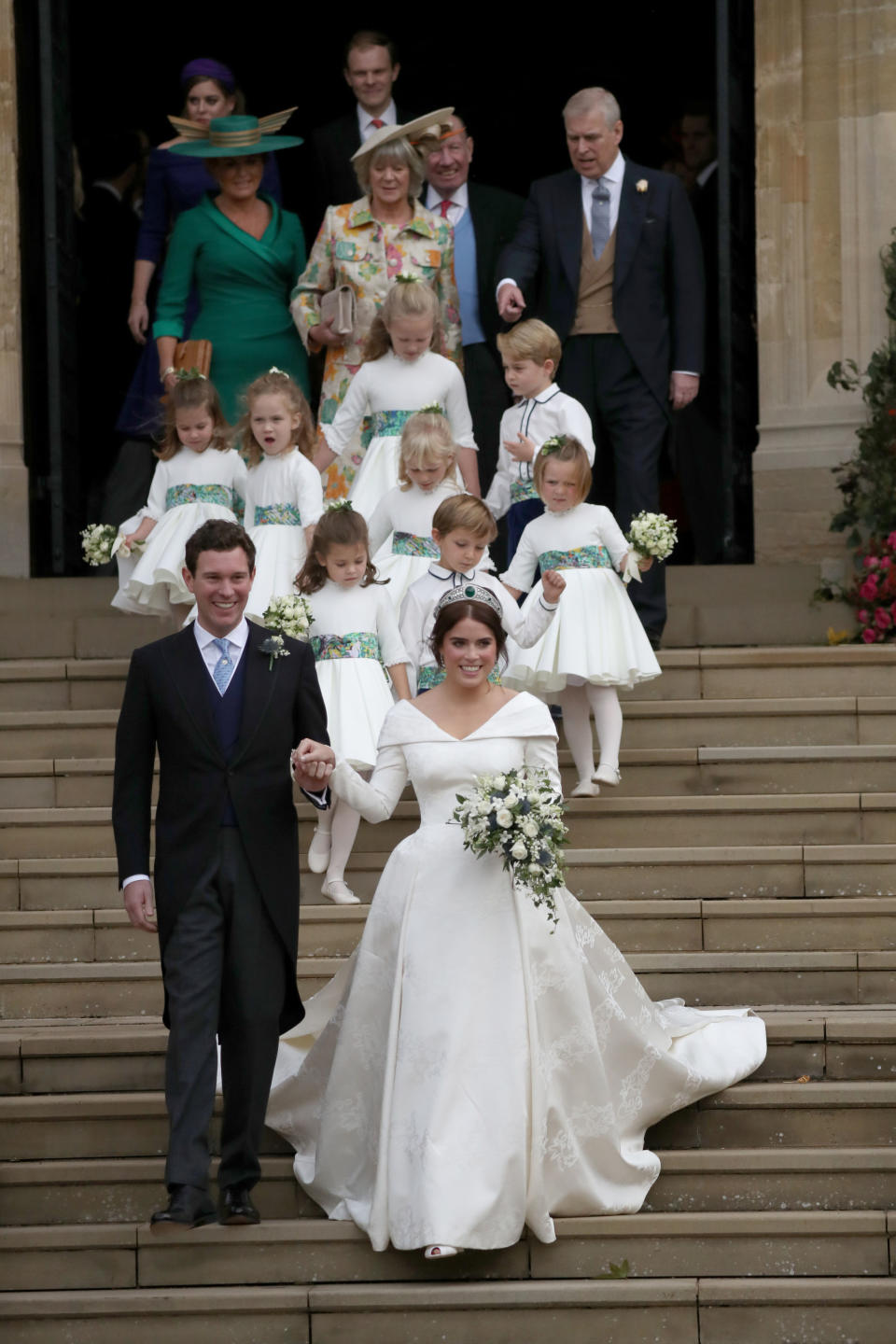 George y Charlotte pajes en la boda de Eugenia de York