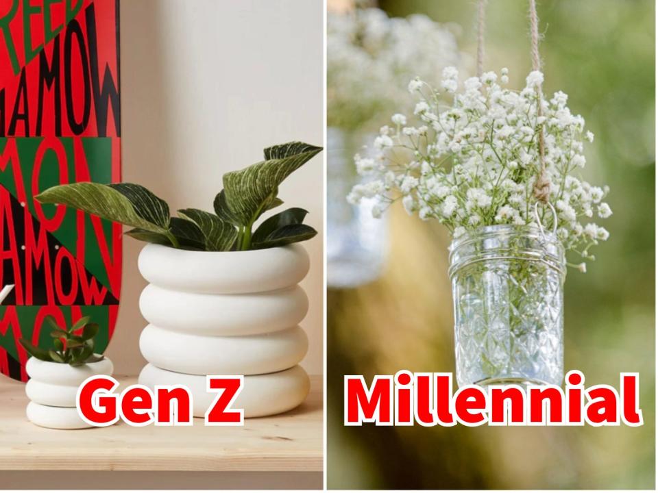 Gen Z prefers stacked-ring vases, while millennials tended towards multipurpose Mason jars.