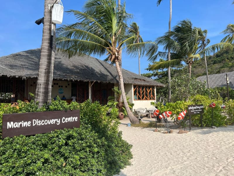 The entrance to the Marine Discovery Centre of the SAii Phi Phi Island Village resort on the Thai island of Koh Phi Phi Don. Carola Frentzen/dpa