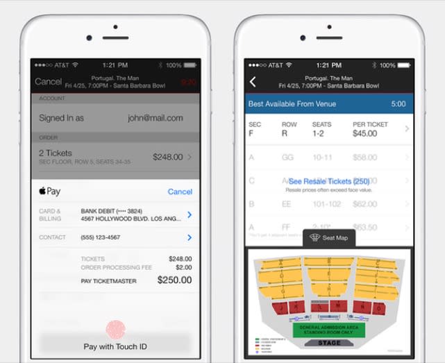 ApplePay Ticketmaster