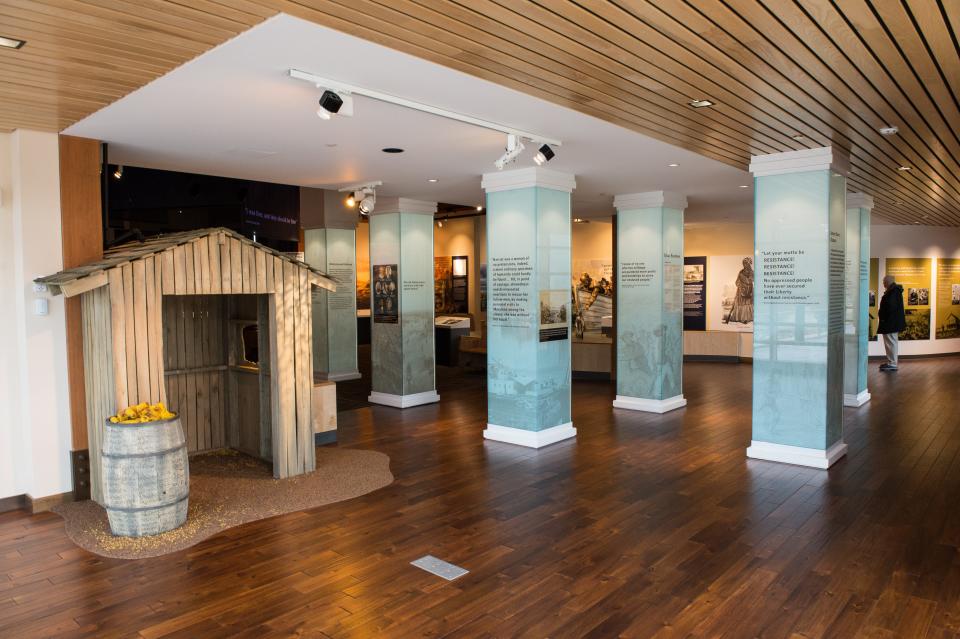 An interior view of the Harriet Tubman Underground Railroad Visitor Center on Wednesday, Feb. 14, 2018. 