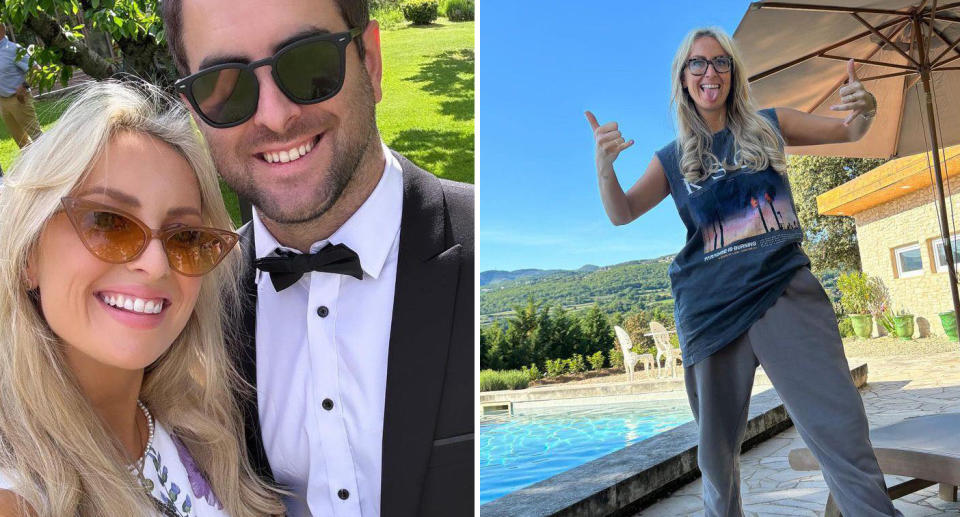 British Airways passenger Millie Alder was forced to borrow clothes from a stranger for the black tie wedding. Source: Supplied 