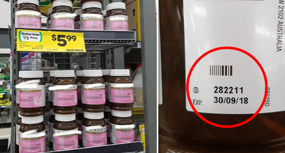 Woolworths were called out for selling expiring Blackmores Pregnancy and Breastfeeding supplements. 