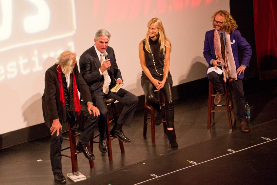 Chunky Huse and Mark Fincannon join Martha De Laurentiis on the main stage at Thalian Hall for a conversation following the screening of Dino Delaurentiis' 1986 film "Crimes of the Heart" in 2014 as part of the Cucalorus Film Festival in downtown Wilmington.