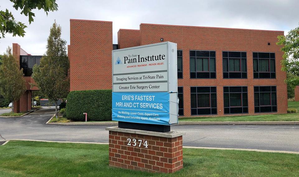 Tri-State Pain Institute had been located for years at 2374 Village Common Drive in Millcreek Township until bankruptcy led it to sell the building in 2021 and move to a smaller location on Peach Street, also in Millcreek.