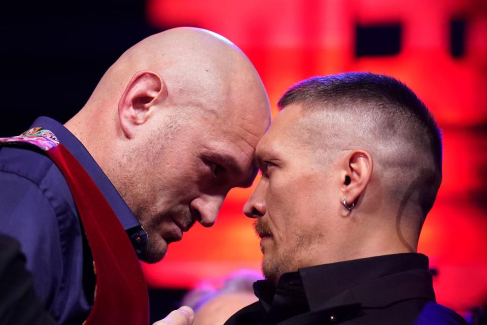 Tyson Fury and Oleksandr Usyk will fight to crown the first undisputed heavyweight champion since 2000 (PA)