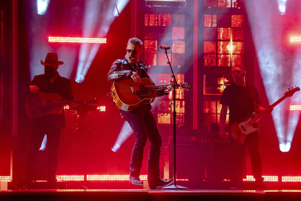 Eric Church performs at the 56th annual Academy of Country Music Awards on Friday April 16, 2021 at the Ryman Auditorium in Nashville, Tenn. The awards show airs on April 18 with both live and prerecorded segments. (Photo by Amy Harris/Invision/AP)