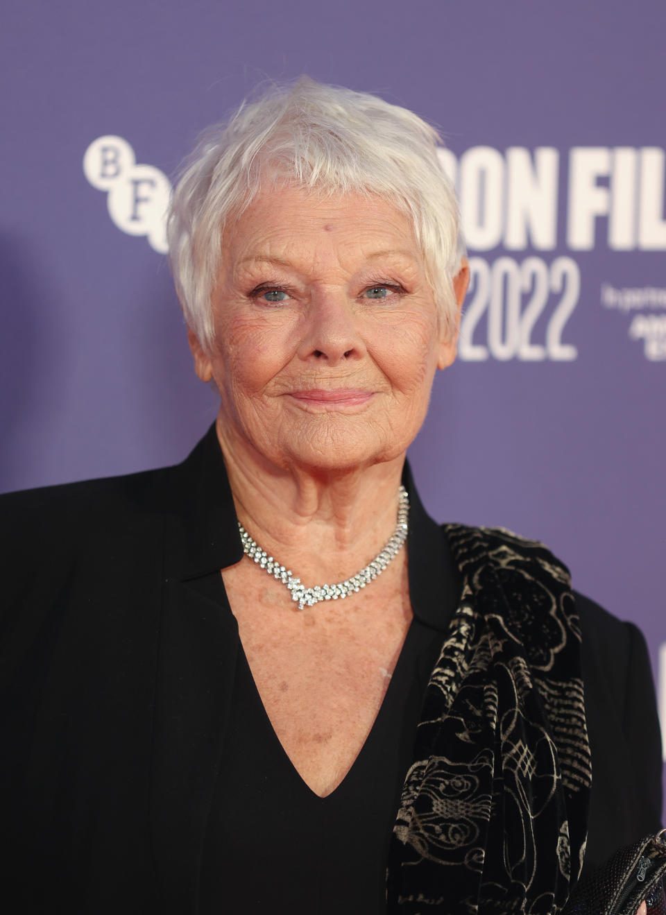 closeup of Judi Dench