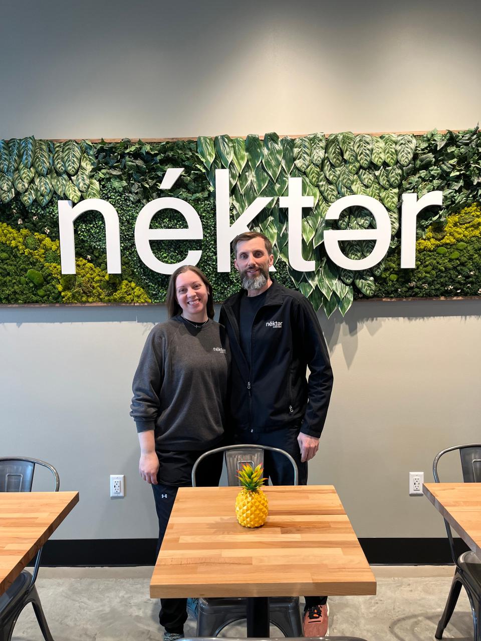 Jody and Melissa Reno are the owners of the Sioux Falls Nékter Juice Bar, opening on May 4, 2024 at Dawley Farm.