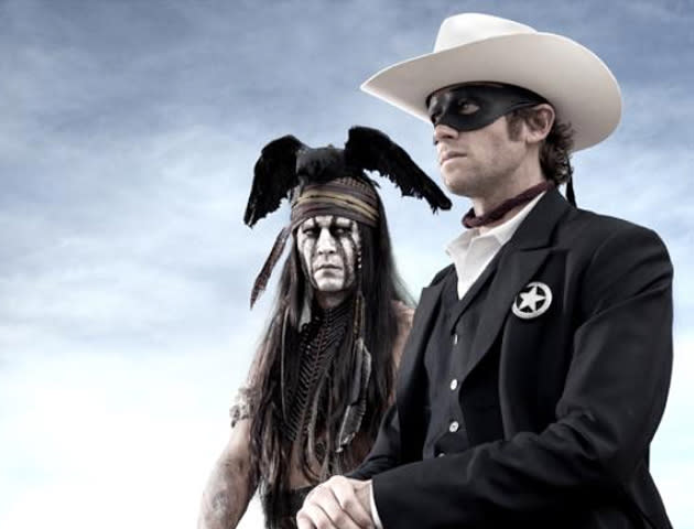 Und so werden Johnny Depp und Armie Hammer in „The Lone Ranger“ dann NACH der Postproduktion aussehen. (Bild: Twitter/ Jerry Bruckheimer @BRUCKHEIMERJB)