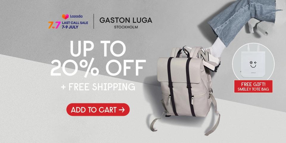Up to 20% off Gaston Luga from Stockholm. PHOTO: Shopee