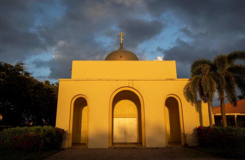 The main entrance to Christ the Savior Orthodox Cathedral in Miami Lakes looks unassuming. But inside there’s a treasure trove of religious art.