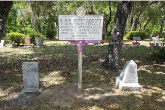 Historic marker program celebrates local Suffragist Alice Scott Abbott.