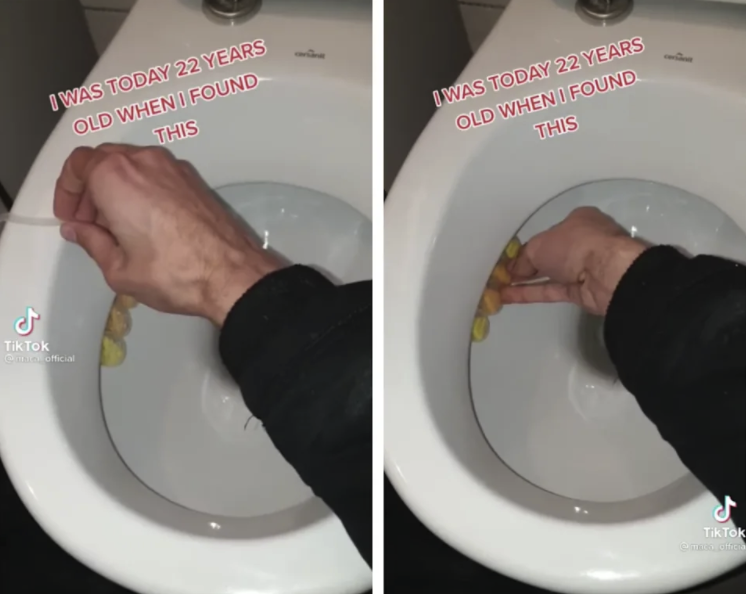 This toilet cleaning hack is questionable to say the least... Photo: TikTok
