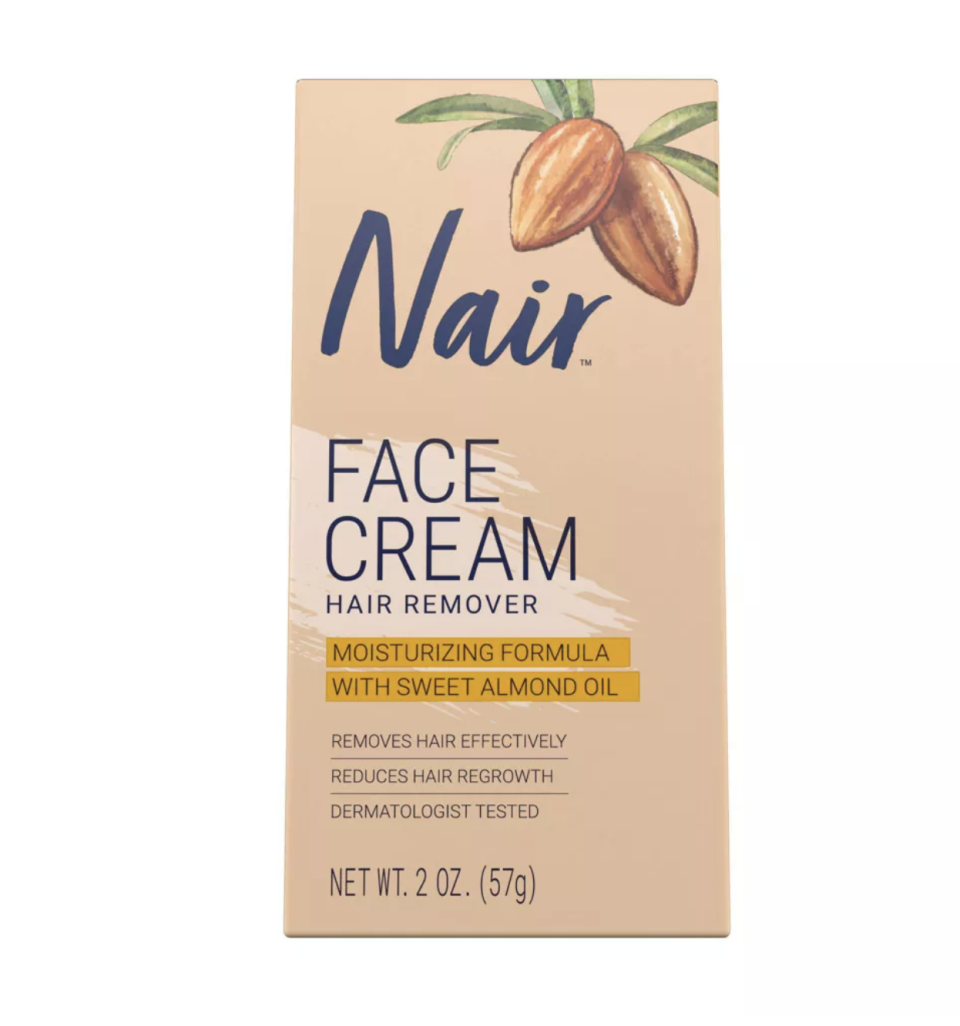 <p><a href="https://go.redirectingat.com?id=74968X1596630&url=https%3A%2F%2Fwww.target.com%2Fp%2Fnair-hair-remover-moisturizing-face-cream-with-sweet-almond-oil-2oz%2F-%2FA-15428607&sref=https%3A%2F%2Fwww.womenshealthmag.com%2Fbeauty%2Fg28556329%2Fbest-hair-removal-creams%2F" rel="nofollow noopener" target="_blank" data-ylk="slk:Shop Now;elm:context_link;itc:0;sec:content-canvas" class="link ">Shop Now</a></p><p>Face Cream Hair Remover With Sweet Almond Oil</p><p>$4.19</p><p>target.com</p><span class="copyright">Target</span>