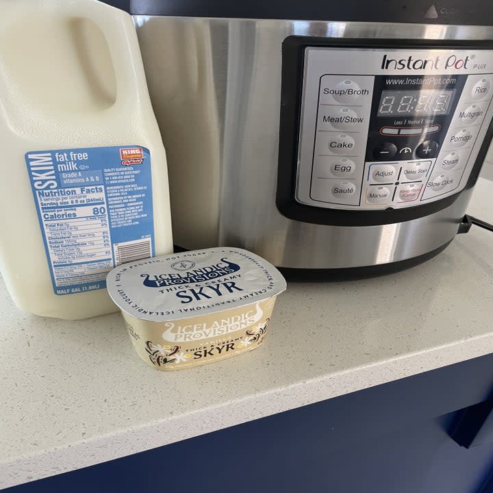 ingredients for yogurt on the counter