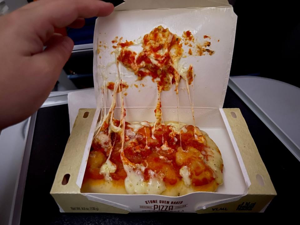 The pizza in Singapore's A380 premium economy from New York to Frankfurt.