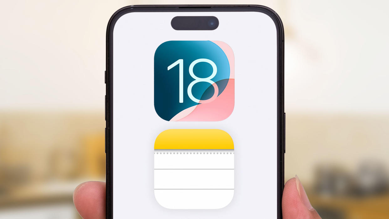  IOS 18 notes app on iPhone. 