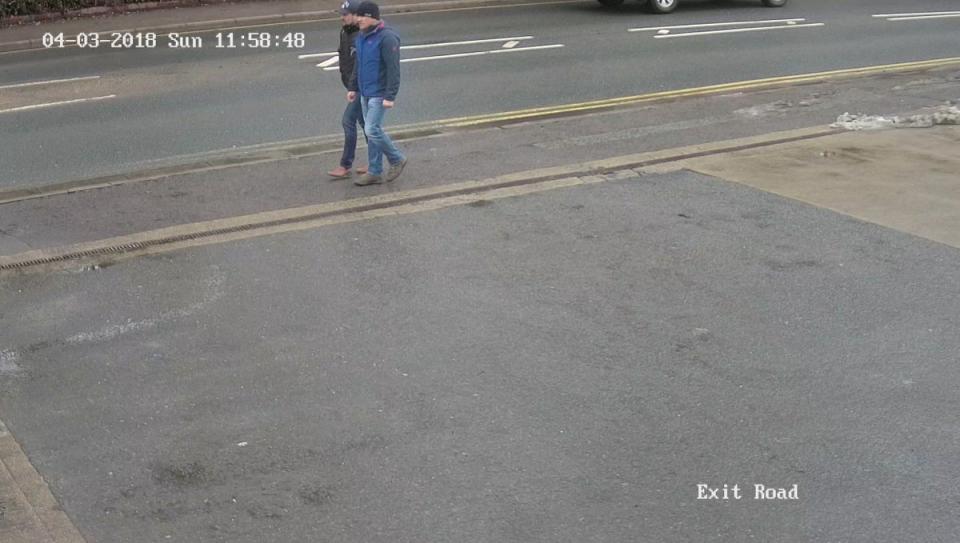 CCTV – Wilton Road, Salisbury, 11:58hrs on 4 March 2018: CCTV shows them in the vicinity of Mr Skripal’s house and we believe that they contaminated the front door with Novichok (Metropolitan Police)