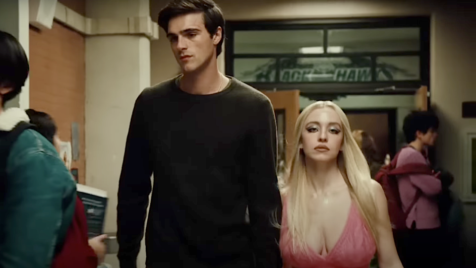 Jacob Elordi and Sydney Sweeney as Nate and Cassie in Euphoria