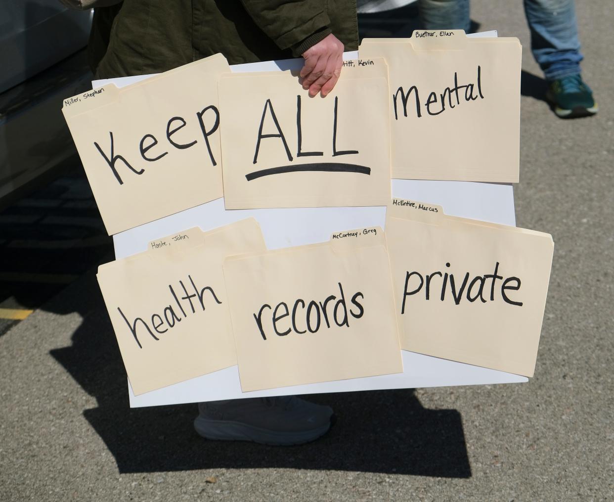 Opponents of Oklahoma's Health Information Exchange demonstrated at the state Capitol in March.