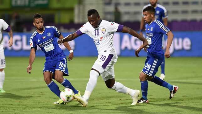 Action from the Arabian Gulf League clash between Al Ain and Al Nasr.