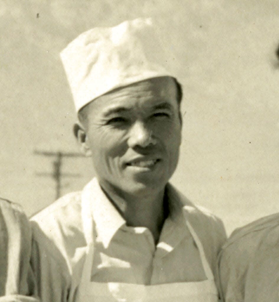 This undated photo provided by the Matsumura family via the National Park Service shows Giichi Matsumura during his incarceration at an internment camp for people of Japanese ancestry in Manzanar, Calif., during World War II.