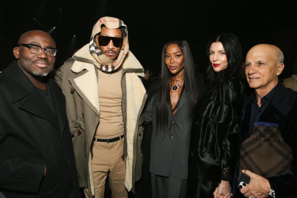 Edward Enninful, Future, Naomi Campbell, Liberty Ross and Jimmy Iovine at Burberry AW23 (Dave Benett/Getty Images for Bur)