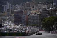 Red Bull driver Max Verstappen of the Netherlands steers his car during the first free practice at the Monaco racetrack, in Monaco, Friday, May 27, 2022. The Formula one race will be held on Sunday. (AP Photo/Daniel Cole)