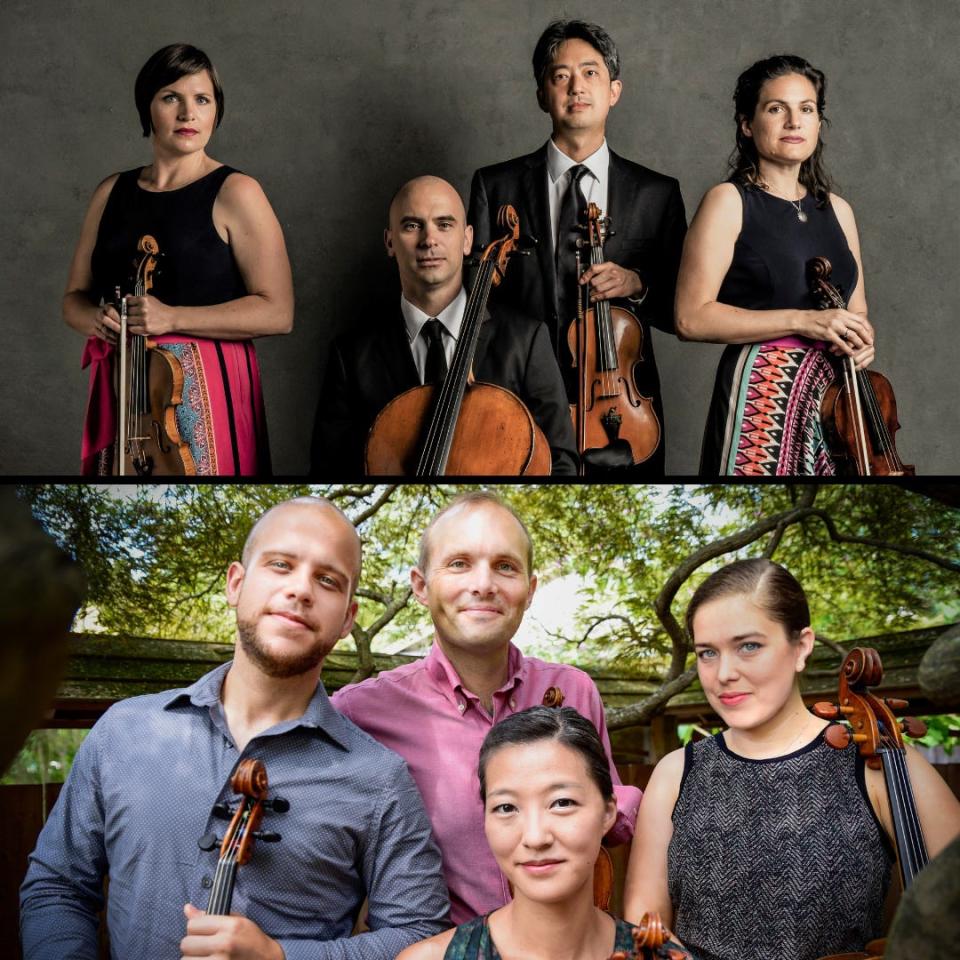 The Jupiter and Jasper String Quartets play a combined concert Dec. 2, 2022 in Middlebury.