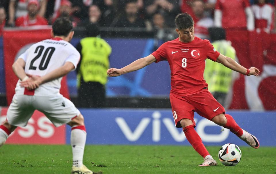 Turkey's Arda Guler scores against Georgia