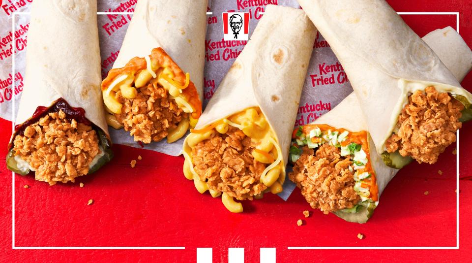 KFC first began testing wraps in February 2023 for a limited time. Now, they have five on the menu.