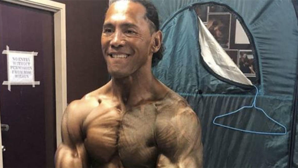 The league legend shows off his incredible bodybuilding physique. Pic: Instagram