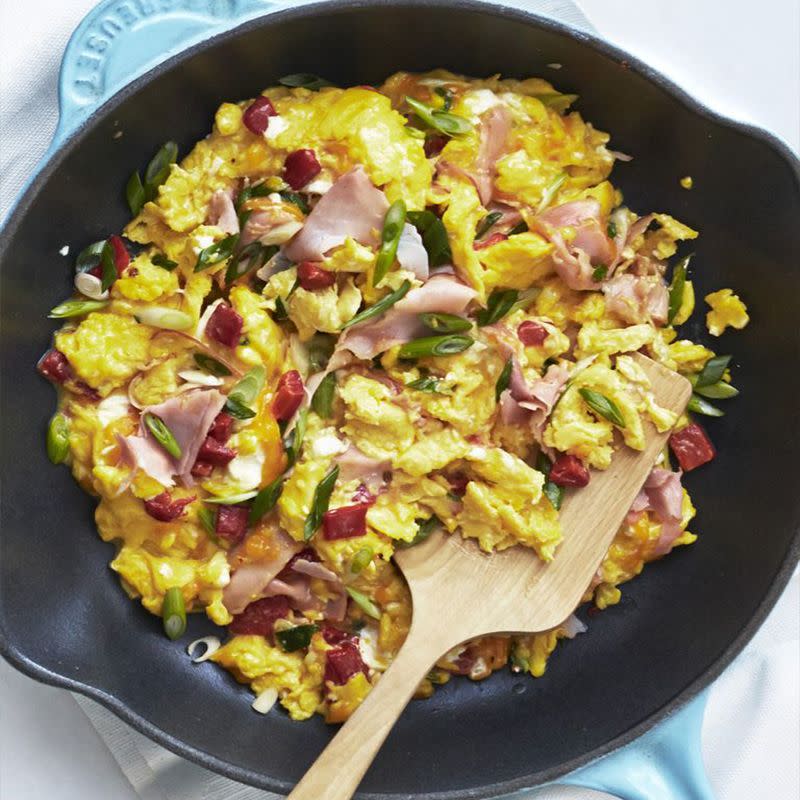 Pimiento Cheese and Ham Scramble