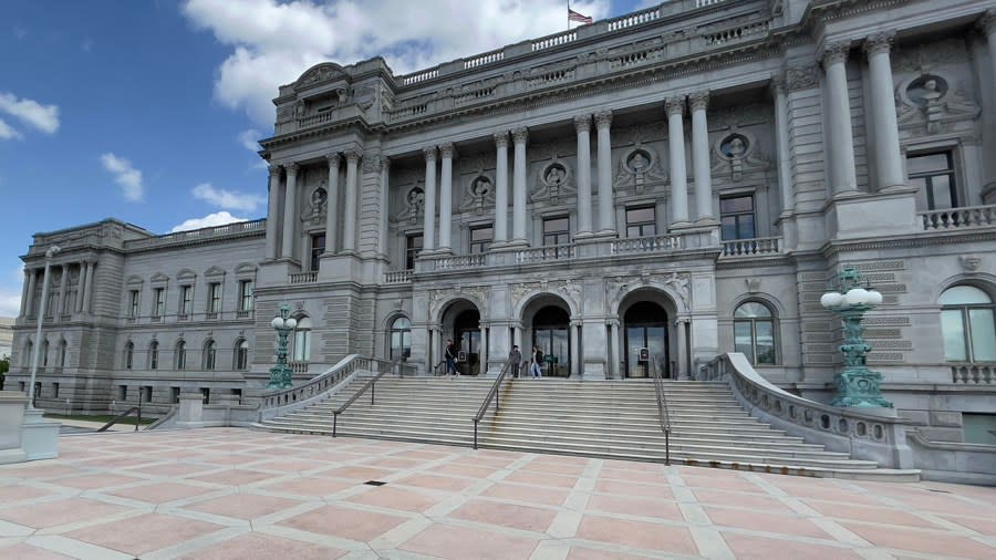The Library of Congress in Washington, DC on April 17, 2021. (Photo by DANIEL SLIM/AFP via Getty Images)