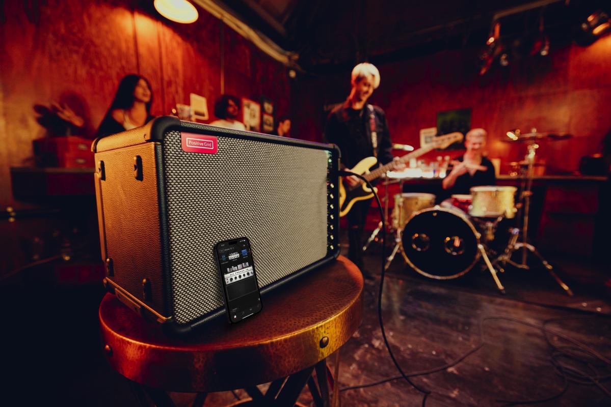 Positive Grid Spark Live is a 4-channel all-in-one PA and guitar amp