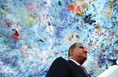 Pakistan foreign minister Shah Mehmood Qureshi addresses the United Nations Human Rights Council in Geneva