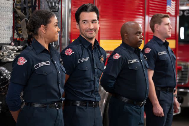 <p>Disney/Eric McCandless</p> Barrett Doss and Jay Hayden on 'Station 19'