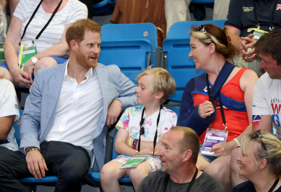 The Duke of Sussex watches powerlifters compete during a visit to the English Institute of Sport Sheffield, Sheffield, where he will watch Powerlifting competitors during the Invictus UK Trials.