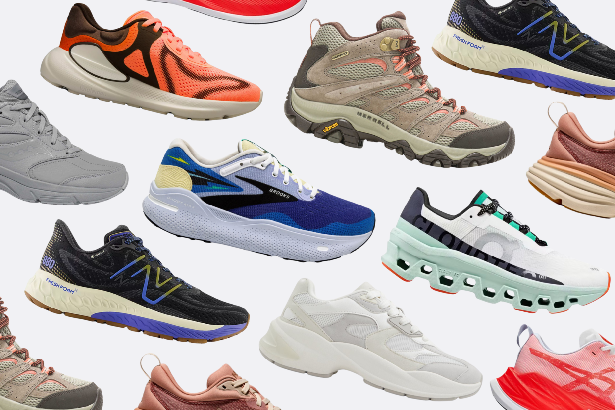 best women's walking shoes, best women's running shoes, best women's hiking shoes, 15 best shoes for women in 2024: Walking, running & hiking (Photos via lululemon, Brooks Running, MEC, New Balance, ASICS, Aldo, Saucony and Merrell)