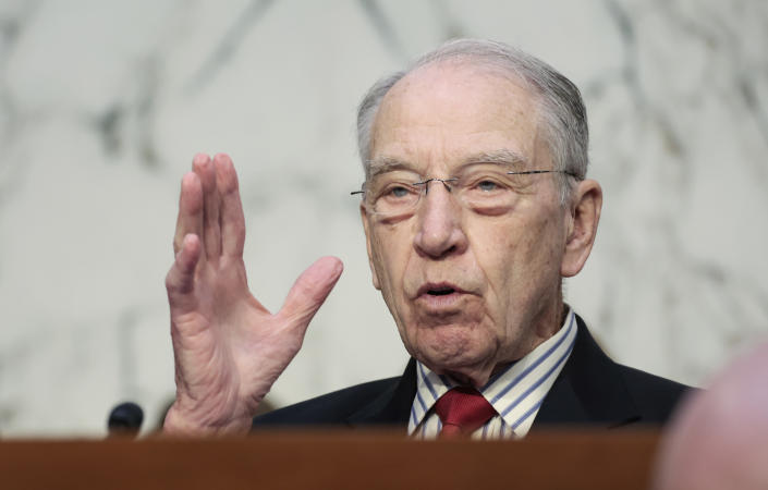 Republican Sen. Charles Grassley questions Supreme Court nominee Ketanji Brown Jackson during her confirmation hearing.