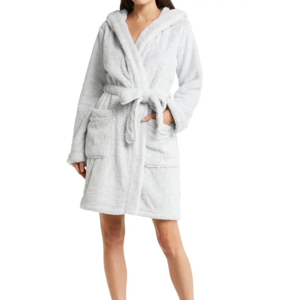 2) UGG Aarti Faux Shearling Hooded Robe