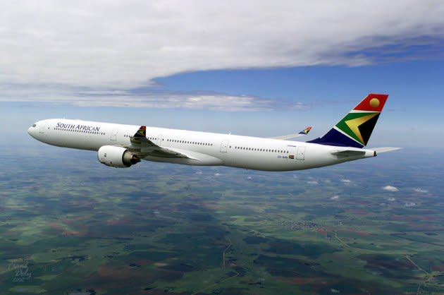 <p><b>South African Airways</b></p>South African Airways is a major airline in the Middle East and Africa. It operates about 30,000 scheduled flights annually and is 91.17 percent On-time.<p>(Photo: AFP)</p>