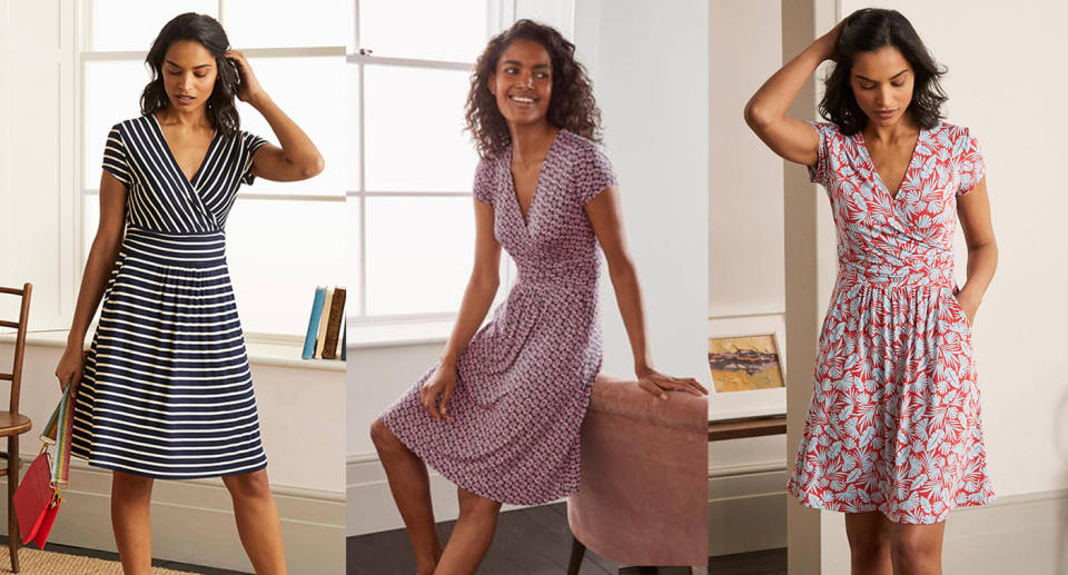 The dress comes in eight different prints. (Boden)
