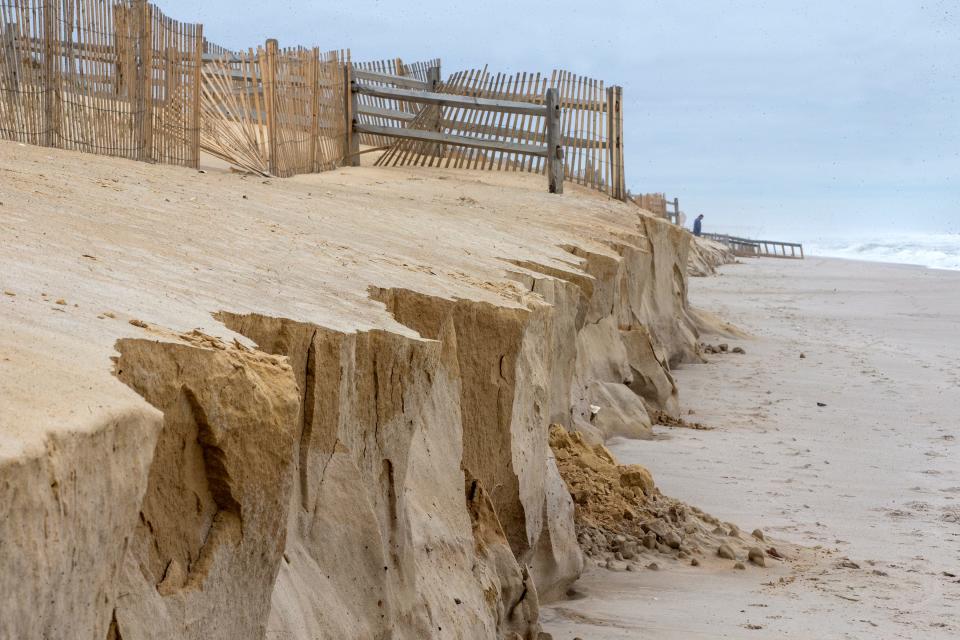 Beach erosion between Fourth Avenue and Eighth Avenue in Ortley Beach, NJ Wednesday, May 11, 2022.