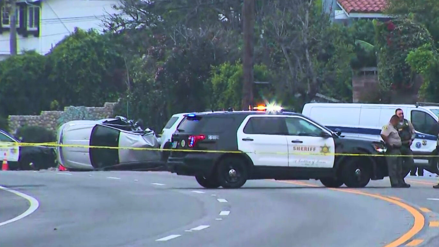 Authorities investigate a fatal crash in Malibu.