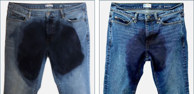 ▲美國牛仔褲品牌Wet Pants Denim 最近推出一系列讓人看起來像是不小心尿褲子的牛仔褲。(圖/擷取自Wet Pants Denim/網站)