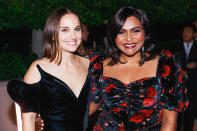 <p>Natalie Portman and Mindy Kaling are all smiles at the L.A. Dance Project annual Gala, where guests sipped on Casamigos cocktails, on Oct. 16 in L.A. </p>